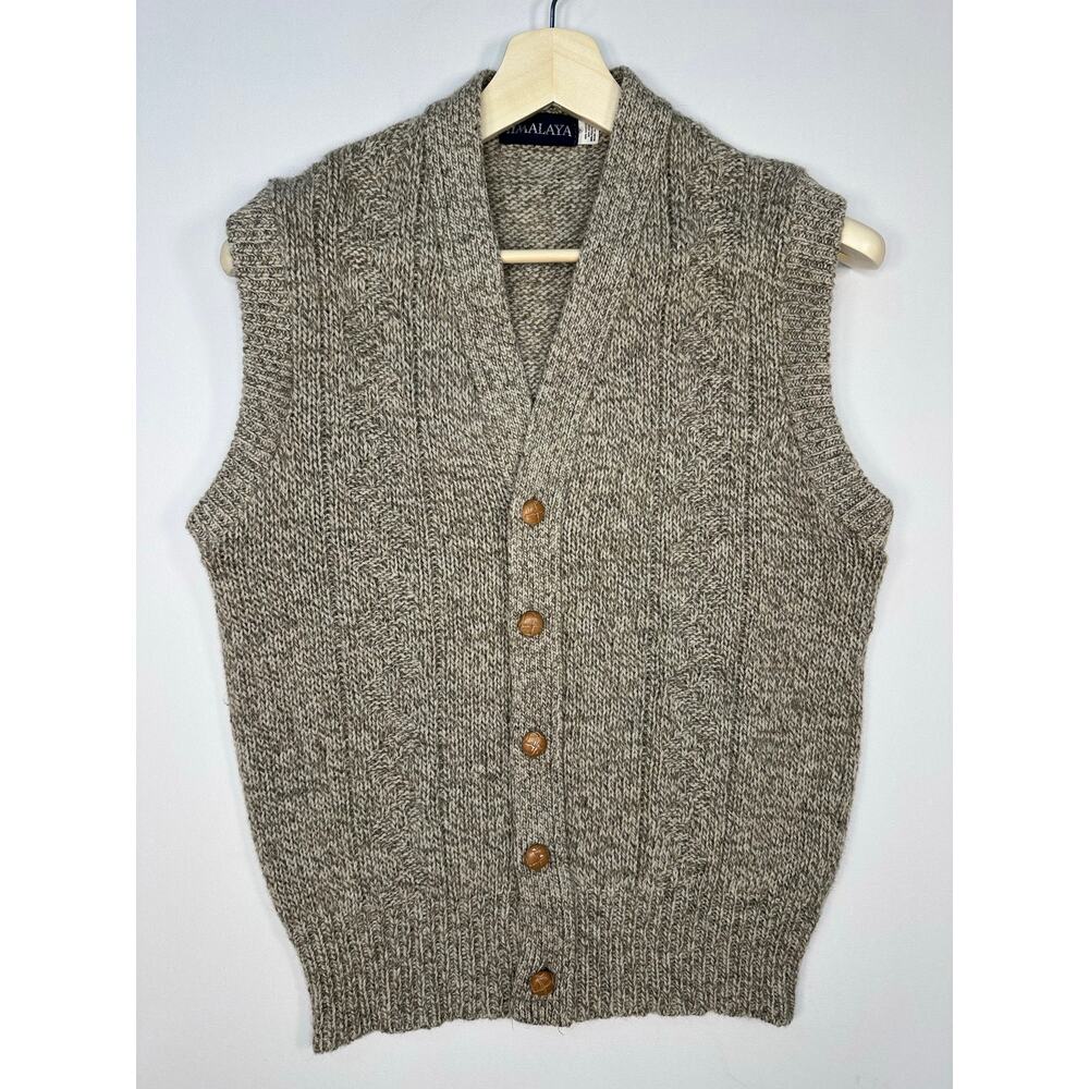 Vintage 1990’s Himalaya Cable-knit Fisherman’s Sweater Vest Size XL